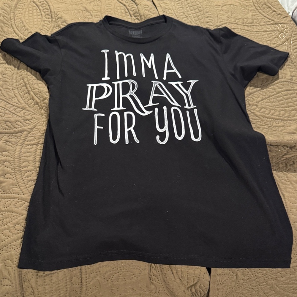 Black Graphic Tee with White Text